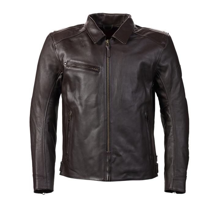 バイクレザージャケット　Triumph VANCE JACKET BROWN TRIUMPH VANCE BROWN LEATHER MOTORCYCLE JACKET - Phillip McCallen