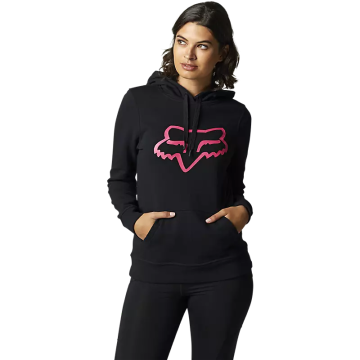 Fox Womens Boundary Pullover Hoodie - Black / Pink