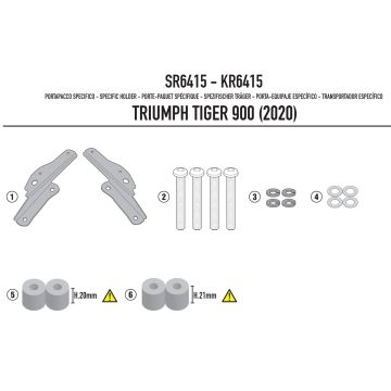 Givi SR6415 Tiger 900 Rear Rack Mounting Kit