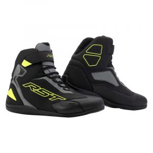 Sabre Moto Shoe Mens CE Boots - Black / Grey / Fluorescent Yellow