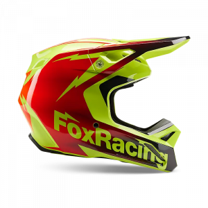 Fox Racing Youth V1 Statk Helmet - Red / Yellow