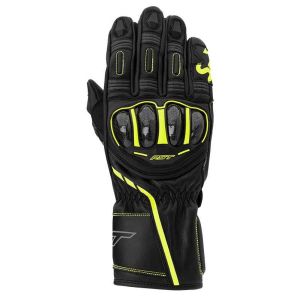 RST S1 CE Leather Gloves - Black / Grey / Fluo Yellow