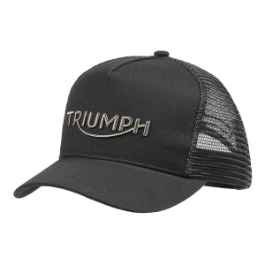 TRIUMPH WHYSALL TRUCKER CAP IN BLACK AND GUNMETAL