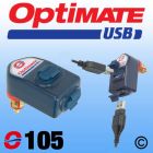 OptiMate Dual USB Charger 3300mA - DIN Plug - Angled